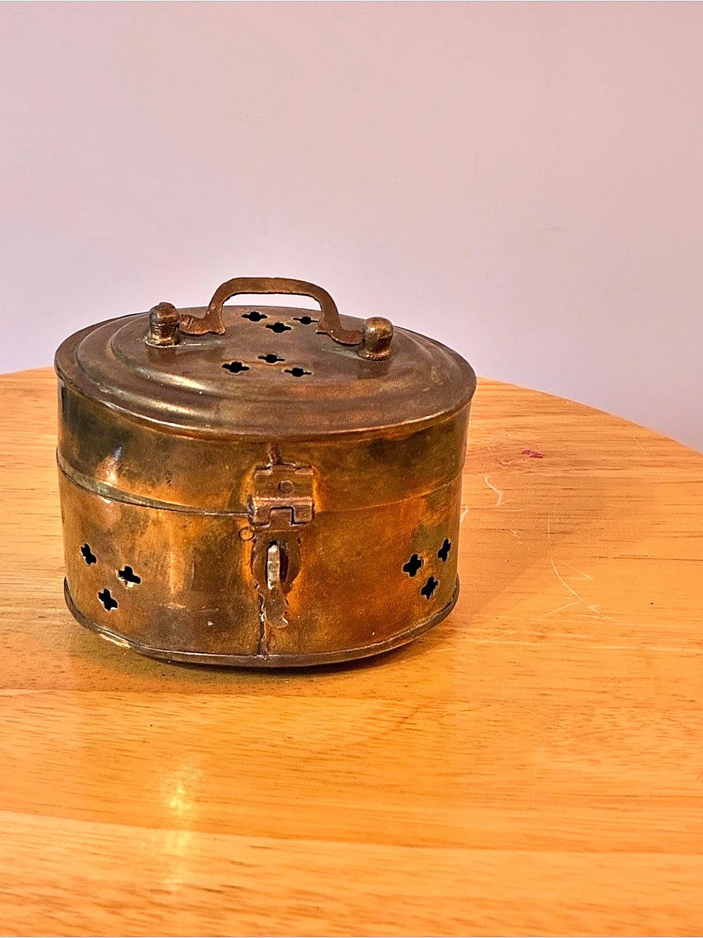 Vintage Perforated Brass Cricket Box